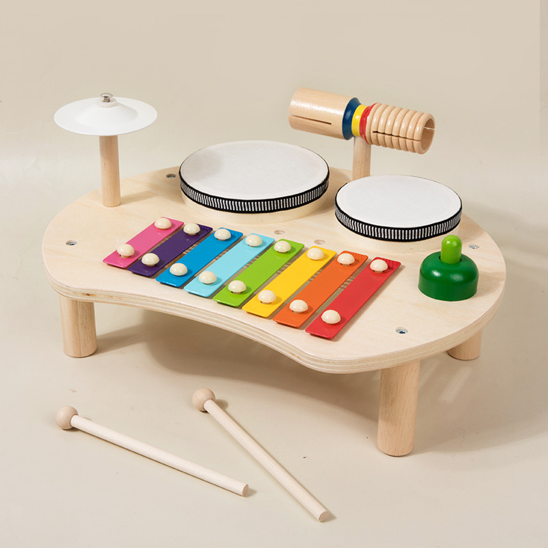 Musical Instrument For Toddlers - Multi-function Baby Music Table Toys Wooden