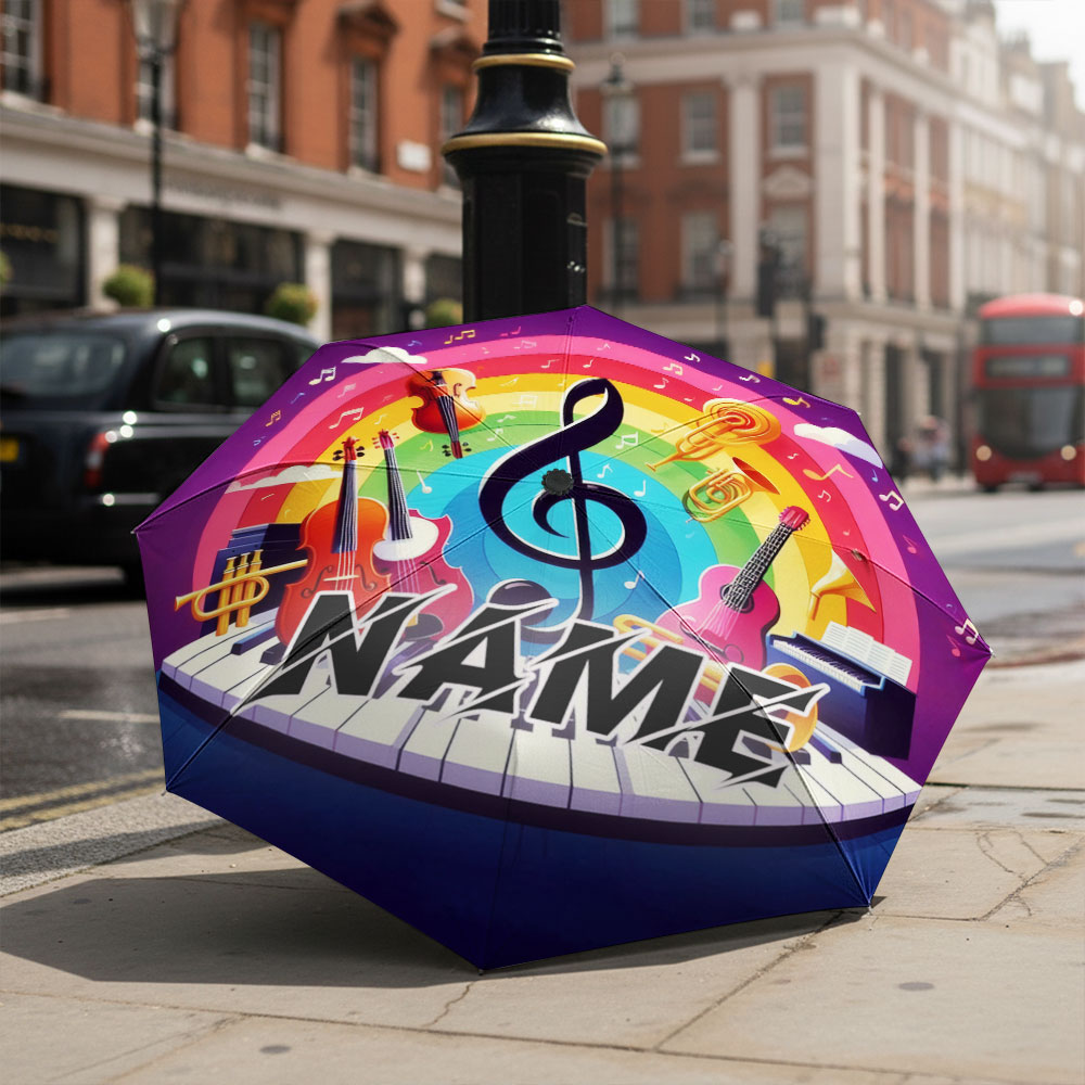 Musical Instrument And Names - Custom Name umbrella, Music Theme Umbrella