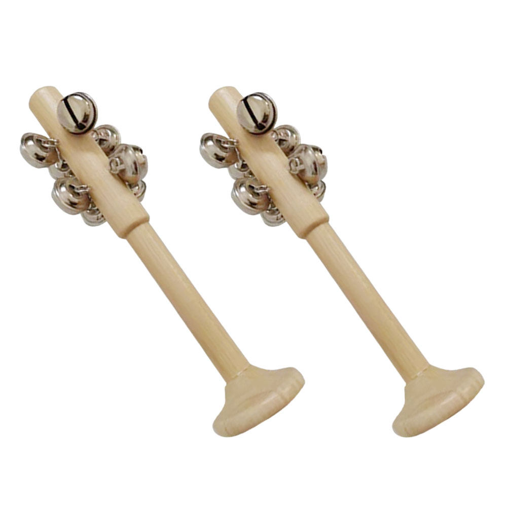 2Pcs Wooden Stick Bells Educat - Musical Instrument For Toddlers ulasan dan harga