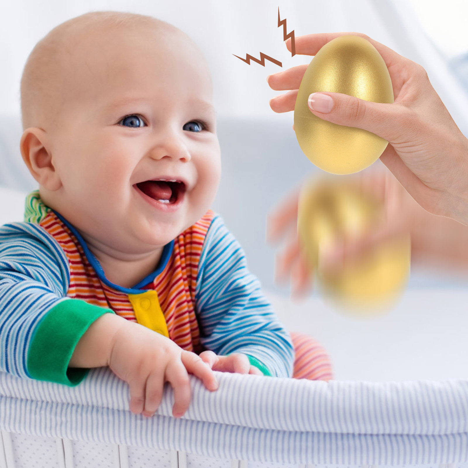 2Pcs Baby Sand Eggs Egg Shaker - Musical Instrument For Babies ulasan dan harga