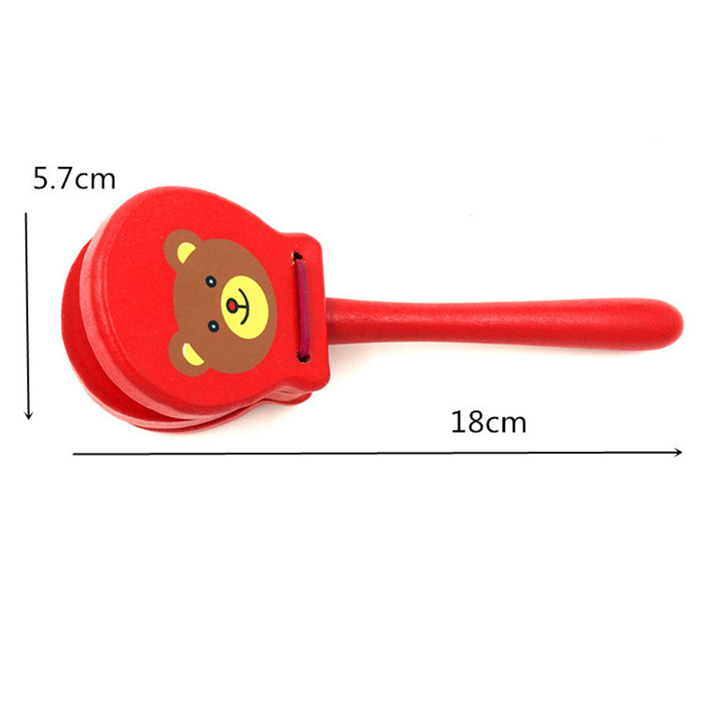 3Pcs Wooden Castanets Hand Cla - Musical Instrument For Toddlers ulasan dan harga