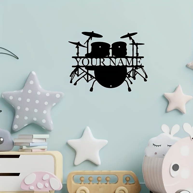 Custom Drum Set Metal Wall Art - Musical Instrument And Names ulasan dan harga