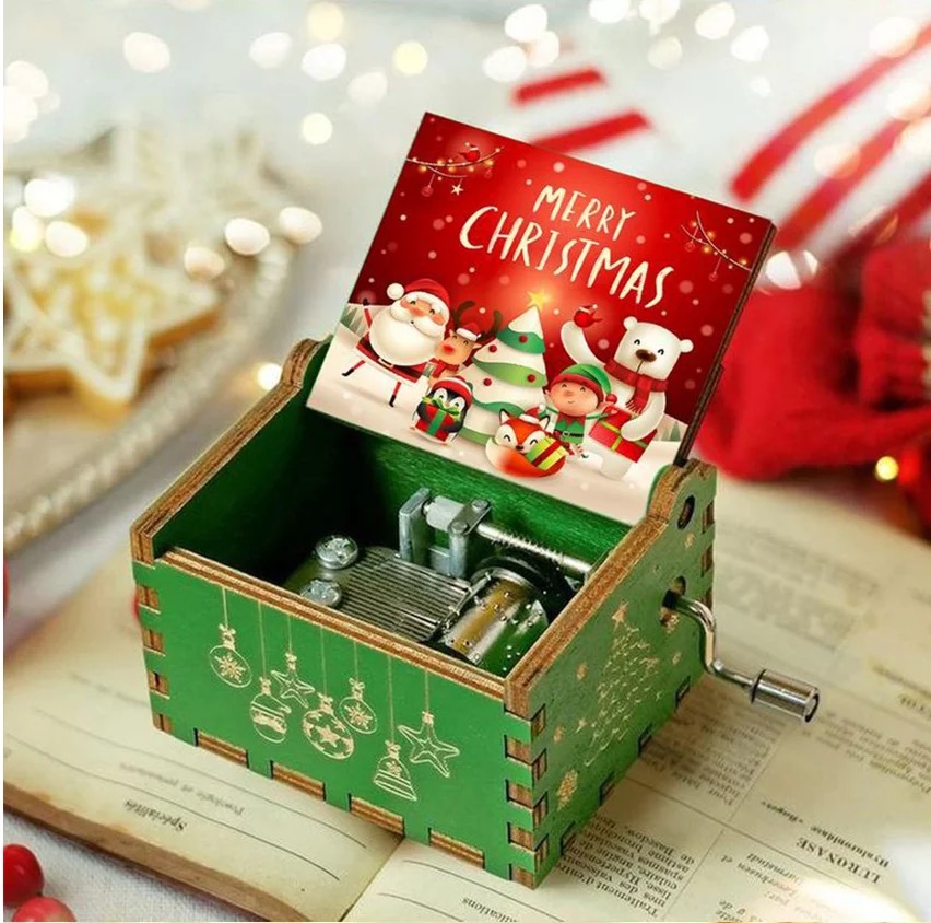 Wooden Hand Crank Music Box Me - Musical Instrument Handpan ulasan dan harga
