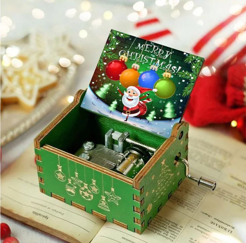 Wooden Hand Crank Music Box Me - Musical Instrument Handpan ulasan dan harga