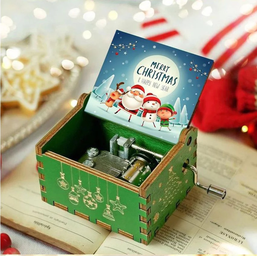 Wooden Hand Crank Music Box Me - Musical Instrument Handpan ulasan dan harga