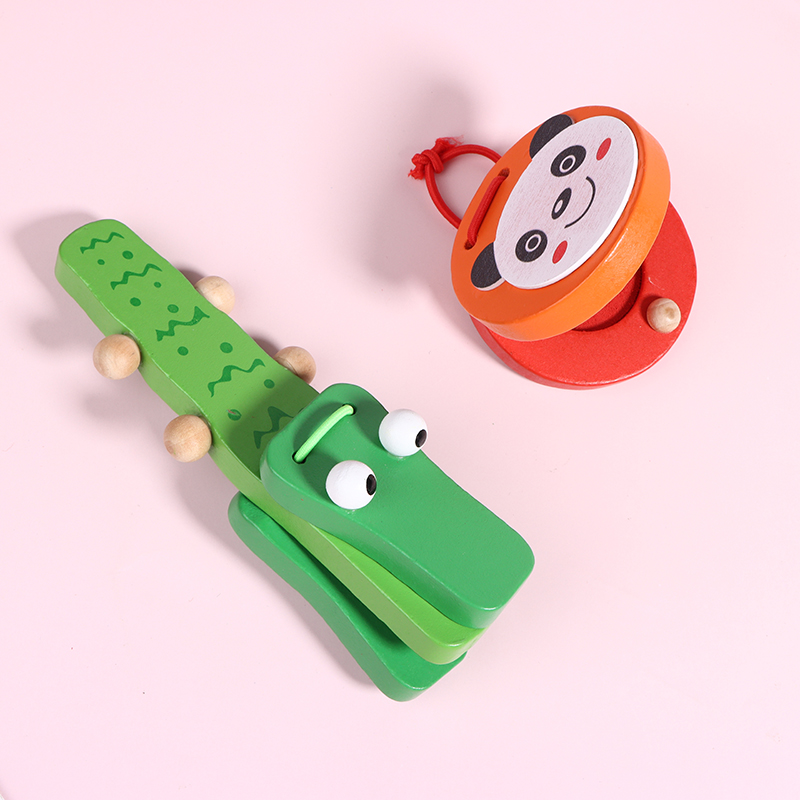 1Pc Kids Cartoon Wooden Crocod - Musical Instrument Clapper ulasan dan harga